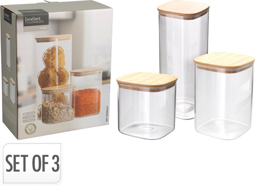 [972404] SET 3 BOTES TAPA BAMBU