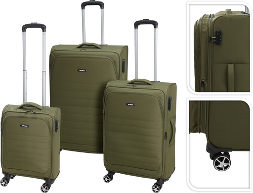 [972406] JUEGO 3 MALETAS VERDE MILITAR