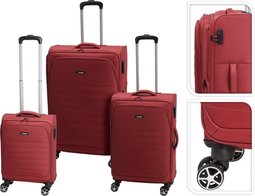 [972407] JUEGO 3 MALETAS BURDEOS