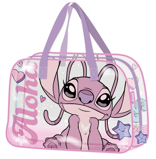 [972440] BOLSA GRANDE DE PLAYA TRANSPARENTE 35X50X24CM LILO&STITCH