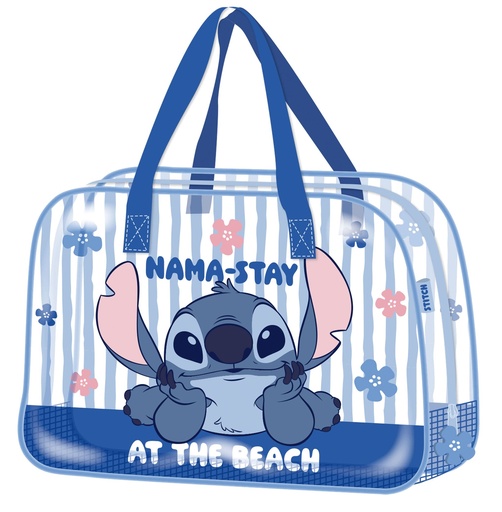 [972441] BOLSA GRANDE DE PLAYA TRANSPARENTE 35X50X24CM LILO&STITCH