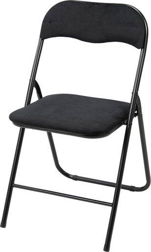 [972475] SILLA PLEGABLE TERCIOPELO NEGRO