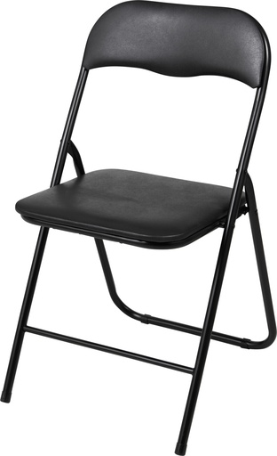 [972476] SILLA PLEGABLE SIMIL PIEL NEGRO