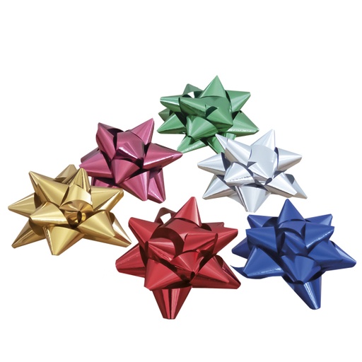 [972513] ESTRELLAS ADHESIVAS PAPEL 13MM 14UD SURTIDO