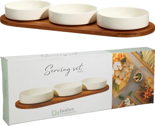 [972530] SET PORCELANA 3 CUENCOS+BANDEJA