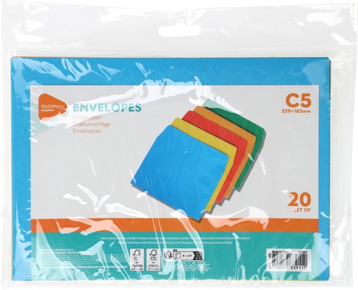 [972546] SOBRES 162X229MM 20U SURTIDOS