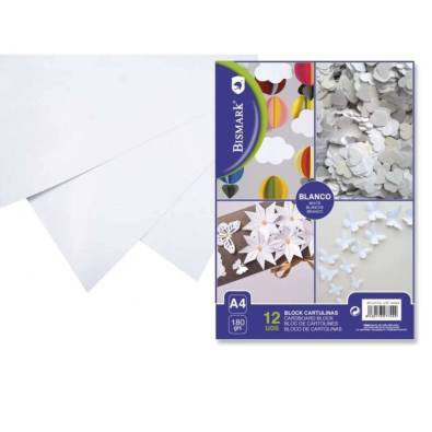 [972572] CARTULINA BLANCA A4 BLOCK 12 UNIDADES