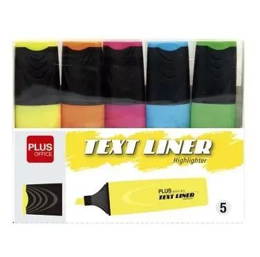 [081803] FLUORESCENTE PLUS TEXTLINER 3.2 5COL NEON