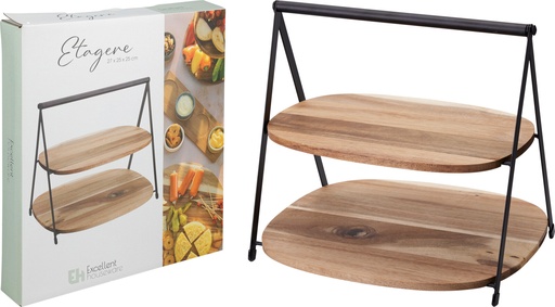 [999195] STAND MADERA DE 2 PISOS COMIDA