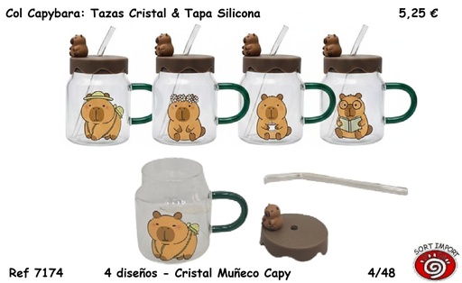 [999371] TAZAS TAPA SILICONA CAPYBARA