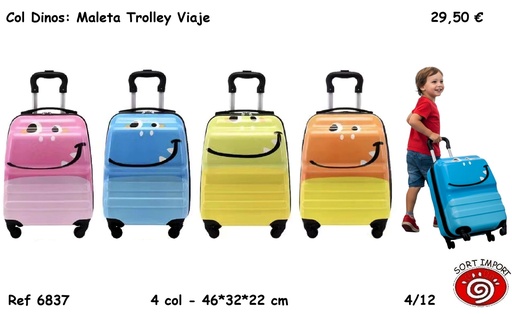 [999372] MALETA TROLLEY DE VIAJE DINOSAURIO