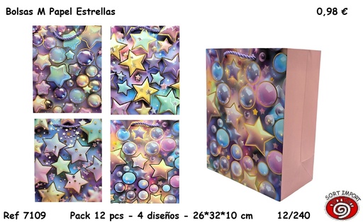 [999379] BOLSA REGALO M PAPEL ESTRELLAS