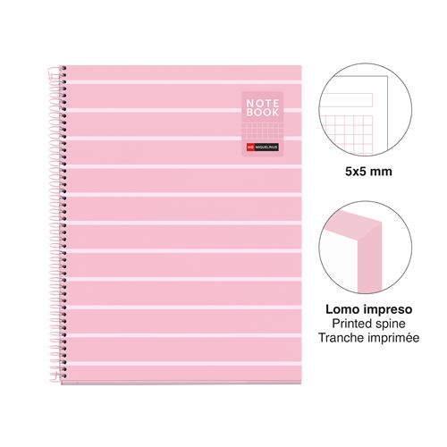 [999393] CUADERNO A4 80 H CUADRICULA BETWEEN THE LINES ROSA