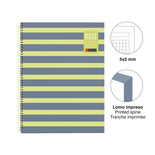 [999396] CUADERNO A4 80H CUADRICULA BETWEEN THE LINES LIMON
