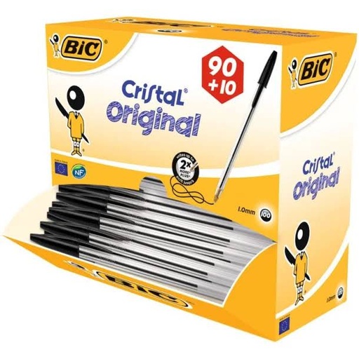 [118797] BOLÍGRAFO BIC CRISTAL NEGRO PACK ESCOLAR 100 UD.