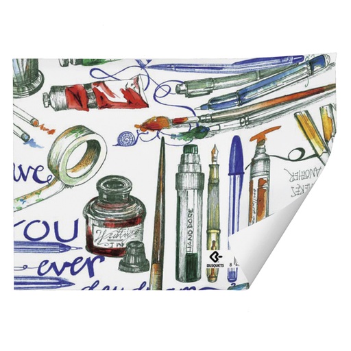 [999803] PAPEL DE REGALO BUSQUEST KRAFT 70X100 CM ESCOLAR REF: