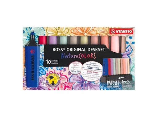 [080442] MARCADOR FLUORESCENTE STABILO BOSS NATURE EDICION WILDFLOWER CAJA 10 UD.