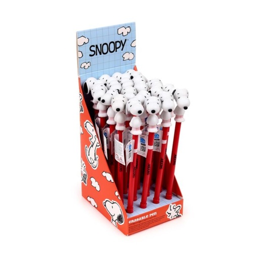 [1000071] BOLIGRAFO BORRABLE INKREDIBLE CON TOPE DE SILICONA PEANUTS SNOOPY