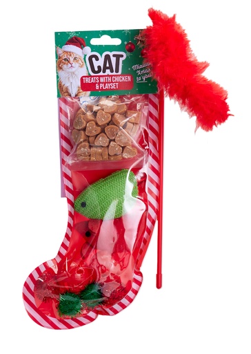 [1000232] CALCETIN GATO NAVIDAD CON SNACKS