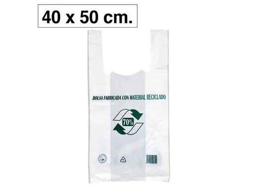 [003241] BOLSAS BLANCAS PLASTICO CAMISETA 400X500 MM 100 UD.