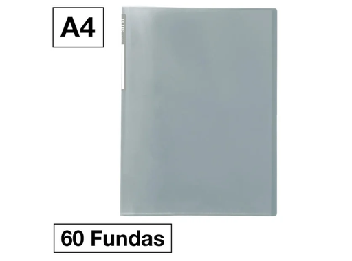 [181232] CARPETA FUNDAS PLUS A4 60F TRASLUCIDA GRIS MANHATTAN