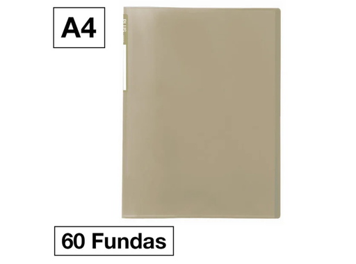 [181234] CARPETA FUNDAS PLUS A4 60F TRASLUCIDA OCRE