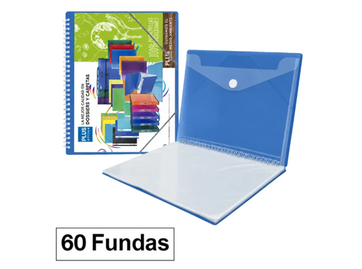 [181448] CARPETA FUNDAS PLUS ESPIRAL GOMA 60F AZUL