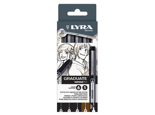 [649087] ROTULADOR CALIBRADO LYRA GRADUATE MANGA PEN 5 UD.