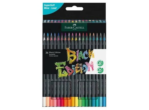 [081655] LAPICES DE COLORES FABER-CASTELL BLACK EDITION 36 UNID.