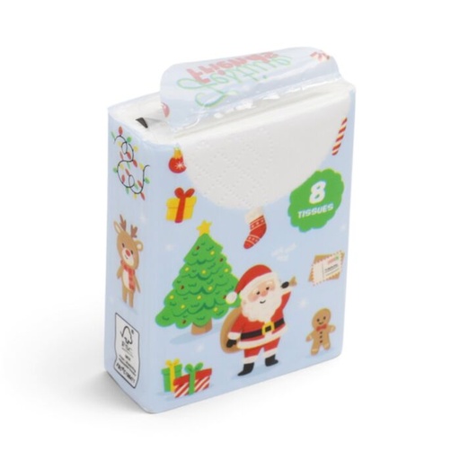 [1000335] PACK 6 PAQ. PAÑUELOS NAVIDAD FRIENDS