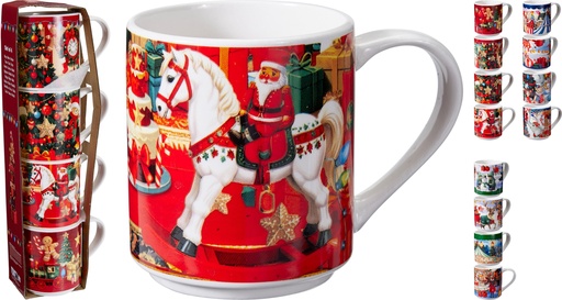 [001022] TAZAS NAVIDAD 256ML SET 4U