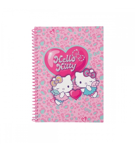 [001170] CUADERNO ESPIRAL B5 100H CUADRICULA HELLO KITTY PINK