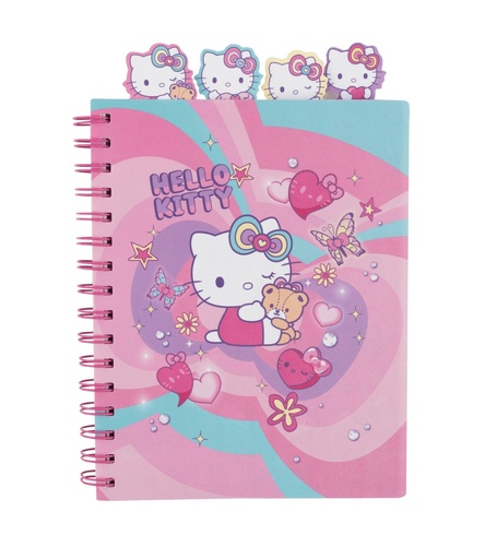 [001194] CUADERNO ESPIRAL A5 DIVISORES 100H CUADRIC HELLO KITTY SWEET