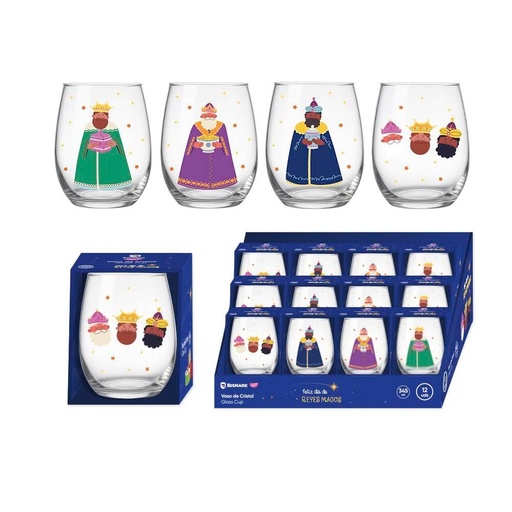 [001425] VASO CRISTAL 345 ML REYES MAGOS