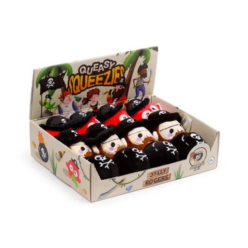 [001473] JUGUETE ESTRUJABLE DE PELUCHE QUEASY SQUEEZIES PIRATAS JOLLY ROGERS