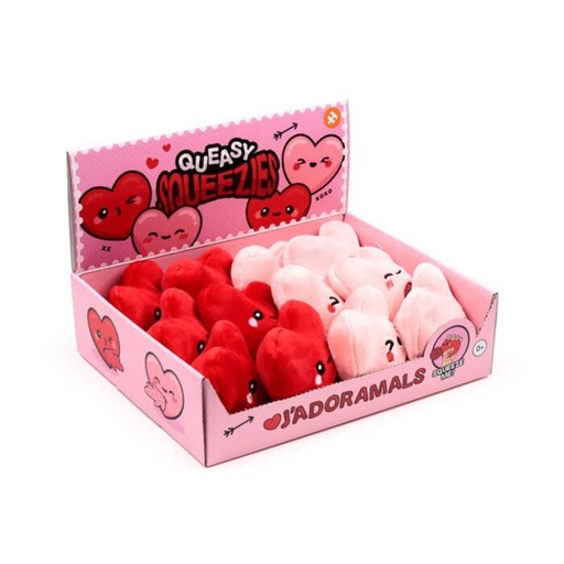 [001474] JUGUETE ESTRUJABLE DE PELUCHE QUEASY SQUEEZIES J´ADORAMALS HEART XOXO