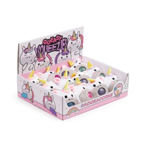 [001479] JUGUETE ESTRUJABLE DE PELUCHE QUEASY SQUEEZIES UNICORNIO ADORACORNS