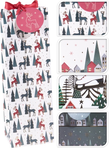 [001524] BOLSA REGALO BOTELLA NAVIDAD 36X12CM