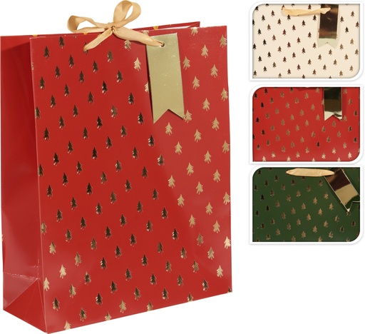 [001526] BOLSA REGALO NAVIDAD MEDIANA ARBOL 32X26CM