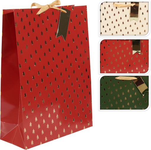 [001527] BOLSA REGALO NAVIDAD GRANDE ARBOL 40X30CM