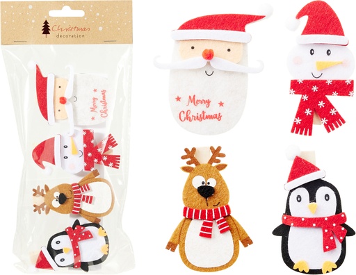 [001626] PINZAS FIELTRO NAVIDAD
