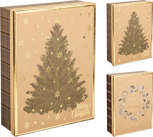 [001642] CAJA REGALO NAVIDAD 25CM 2MOD