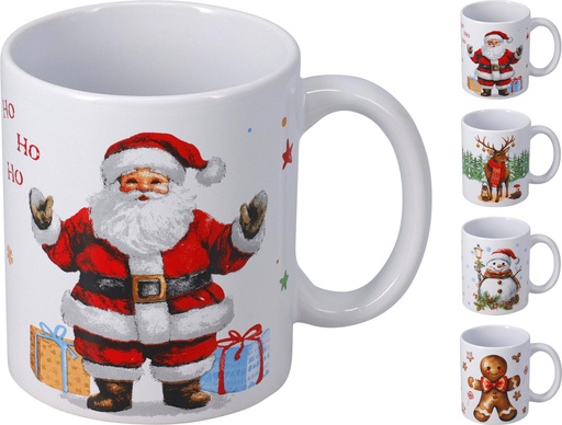 [001661] TAZA GRES NAVIDAD 325ML 4MOD