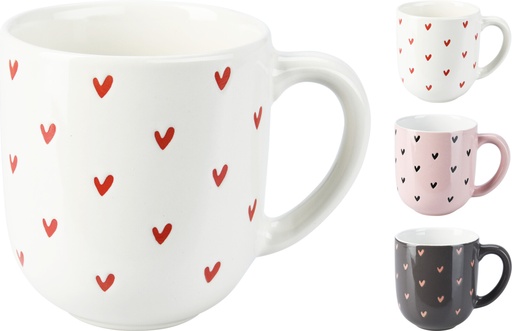 [001670] TAZA GRES CORAZONES 300ML