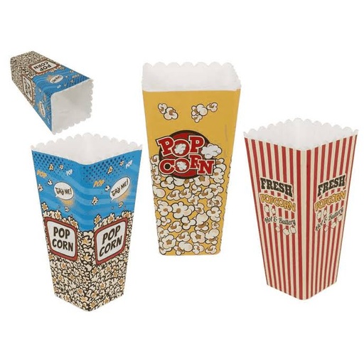 [001693] CUBO PARA PALOMITAS Y APERITIVOS RECIPIENTE CUADRADO 24 CM SURTIDO