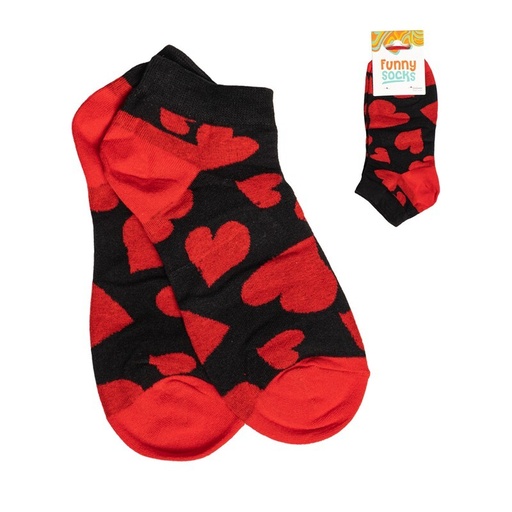 [001730] CALCETINES ALGODON CORTOS CORAZON FUCSIA