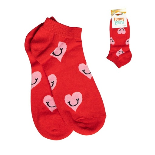 [001731] CALCETINES ALGODON CORTOS CORAZON ROSA
