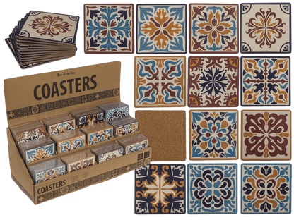 [001795] POSAVASOS CORCHO MOSAICO 12 MODELOS SURTIDOS