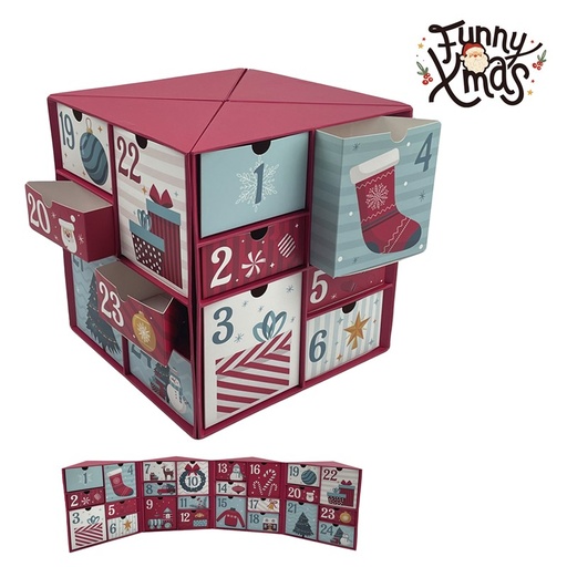 [001797] CALENDARIO ADVIENTO CUBO XMAS