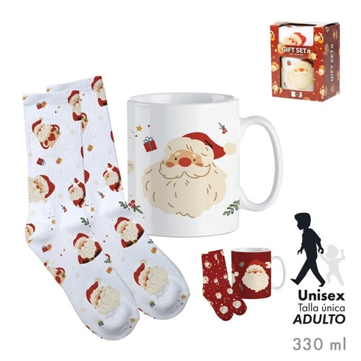 [001853] TAZA CON CALCETIN EN CAJA DE REGALO NOEL